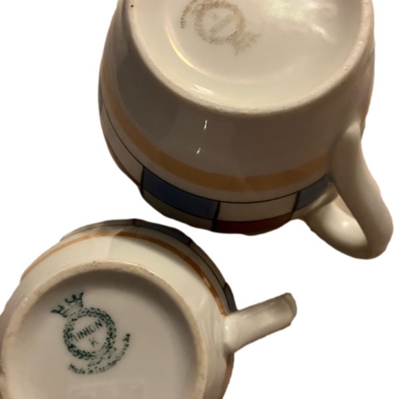 Red , blue, white , Czech union republic pottery. - Picture 2 of 5